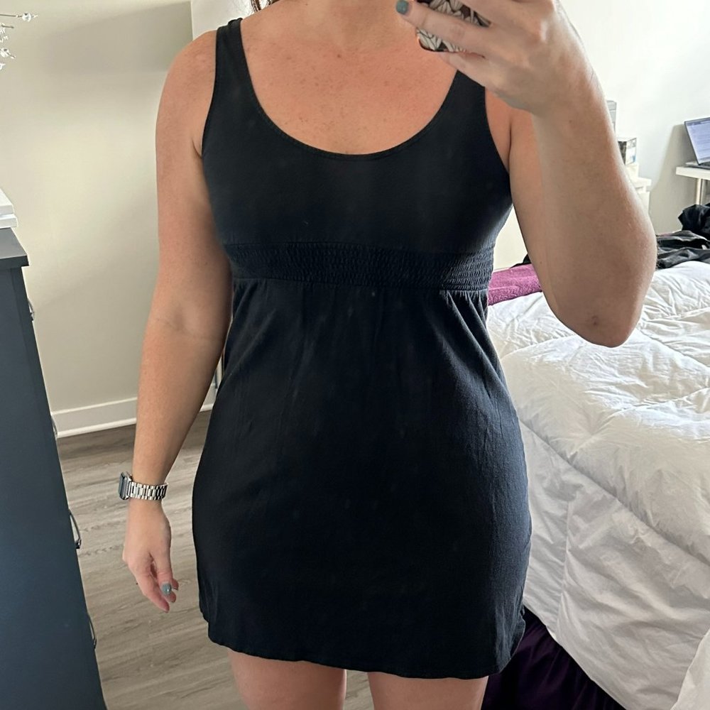 Vintage Kohl's SO Brand Black Sleeveless Cotton Sundress with Fitted Waist